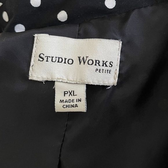 Studio Work Black and White Polka Dot Zip Jacket - Picture 6 of 6